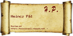Heincz Pál névjegykártya